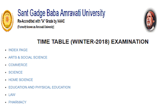 Amravati University Time Table Winter 2018