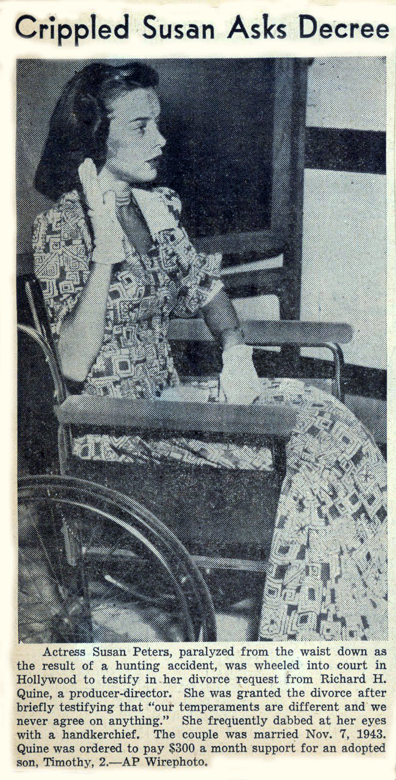 Meredy.com Classic Movies/Classic Stars Blog: The Disability in Film  Blogathon - Susan Peters and The Sign of the Ram (1948)