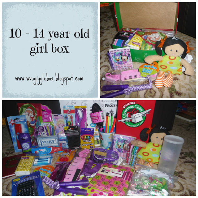 Operation Christmas Child 2014 - packing a 10 - 14 year old girl box