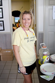 Stacy smiles for the camera at one of the weekly cookouts!