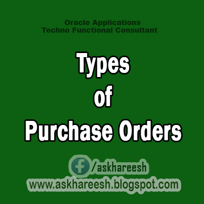 Types of Purchase Orders,AskHareesh blog for OracleApps