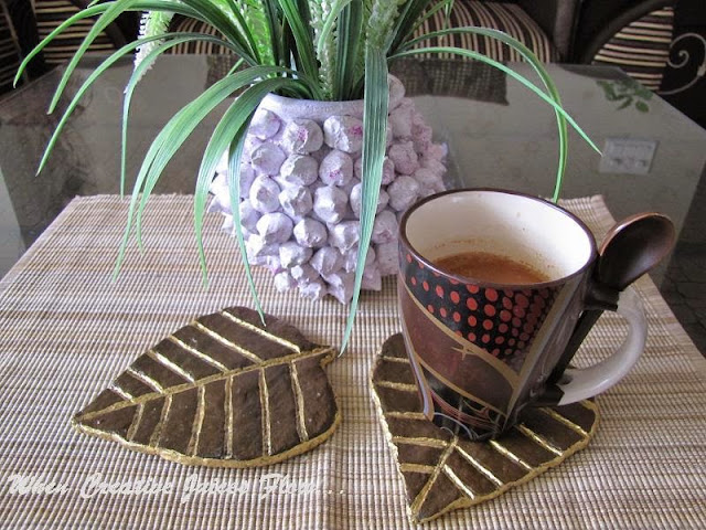 When Creative Juices Flow...: Paper Mache Tea Coasters