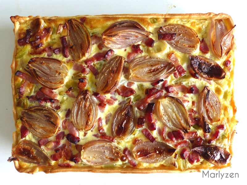 Tarte aux poireaux et aux échalotes