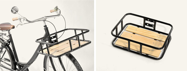 Accesorio con madera Flat Wood: portaequipajes delantero para que puedas cargar en bicicleta de paseo