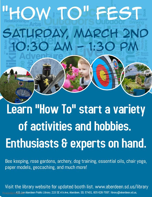 http://aberdeen.sd.us/1129/How-To-Fest?fbclid=IwAR1UuB99vGEnvwU6Q1Uklkn3NtvyB43QeJKBH1clrpO-djzur4MXBIniVqU