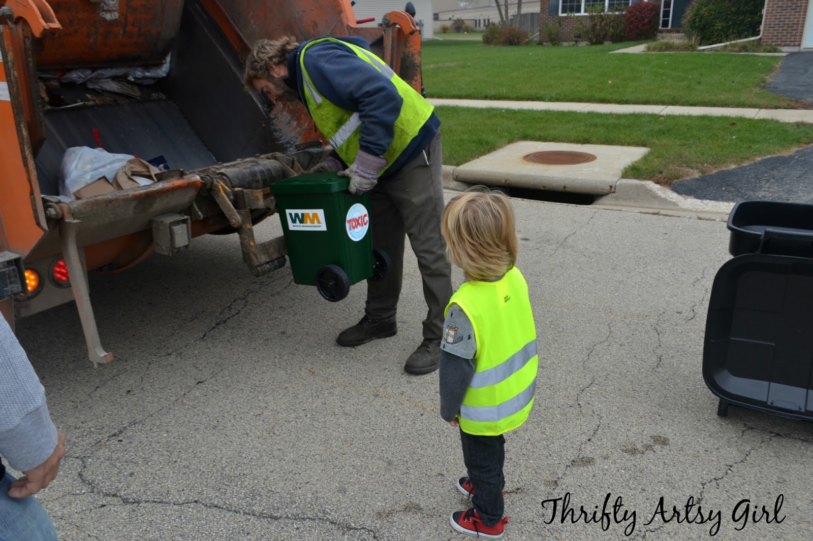 Thrifty Artsy Girl Take Out the Trash DIY Toddler Sized Wheeled Trash