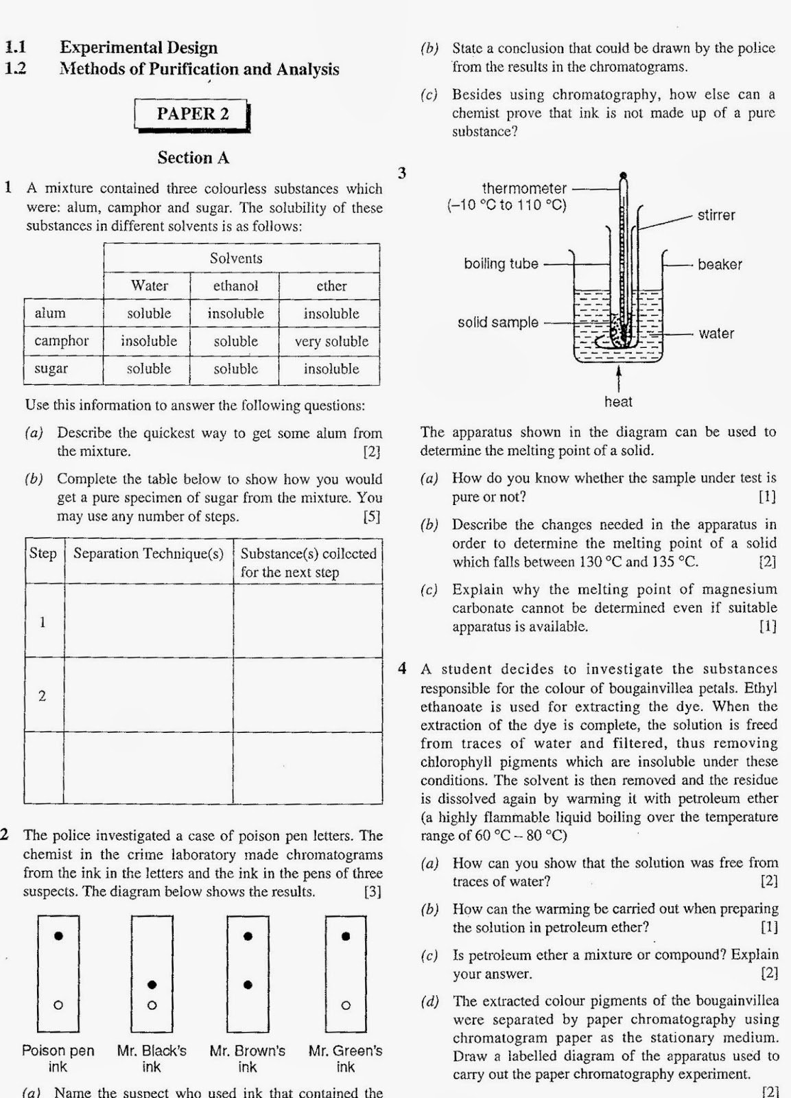 Sec 3 Methods of Purification Question