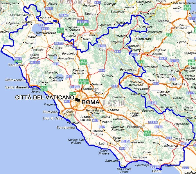 Cartina Geografica Lazio Mappa Lazio