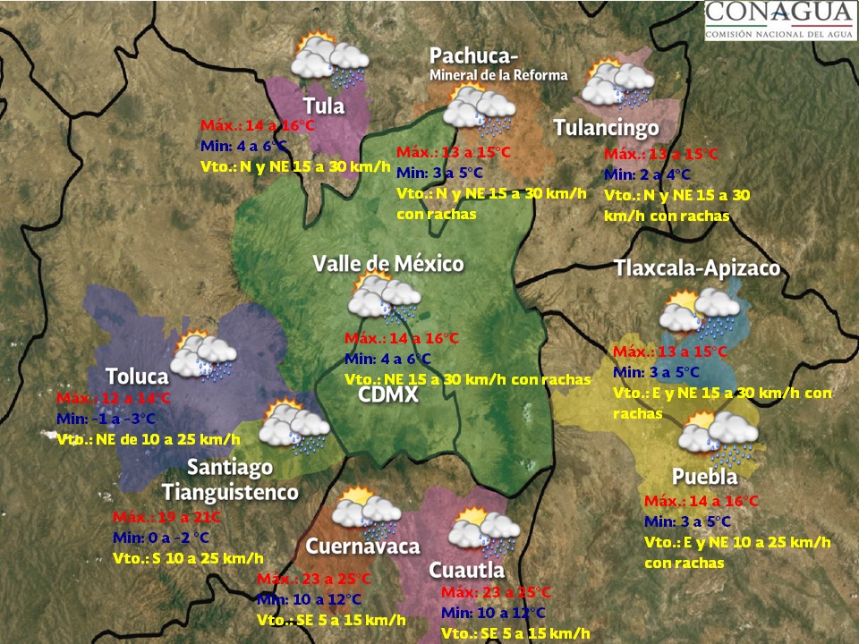 Pronóstico especial para Tecámac por temporal invernal