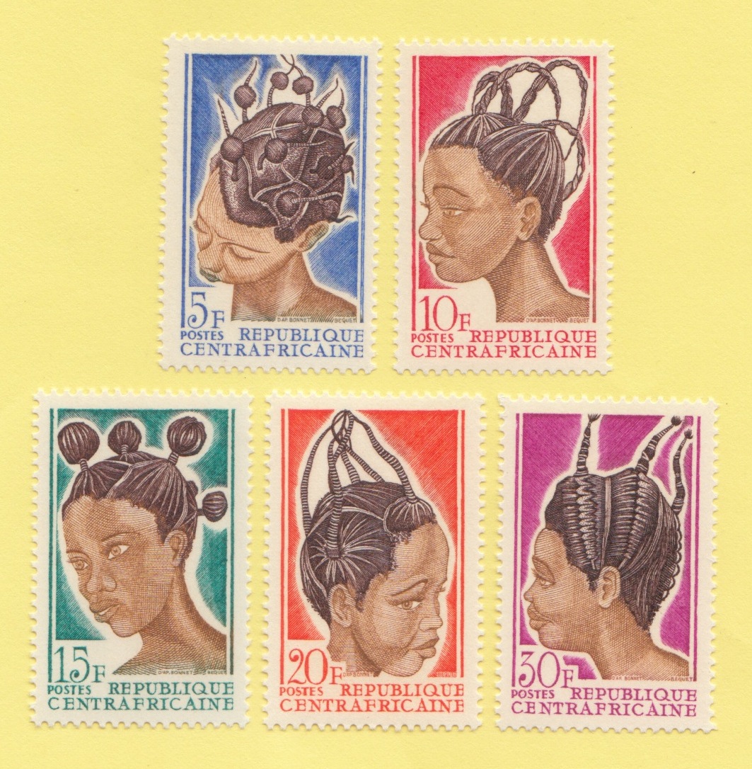 stamp: Central Africa Republic 1967 - Women Hair Styles