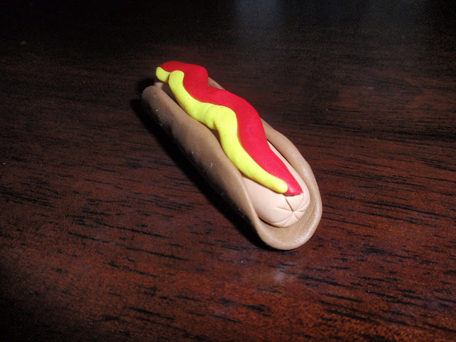 polymer clay hotdog