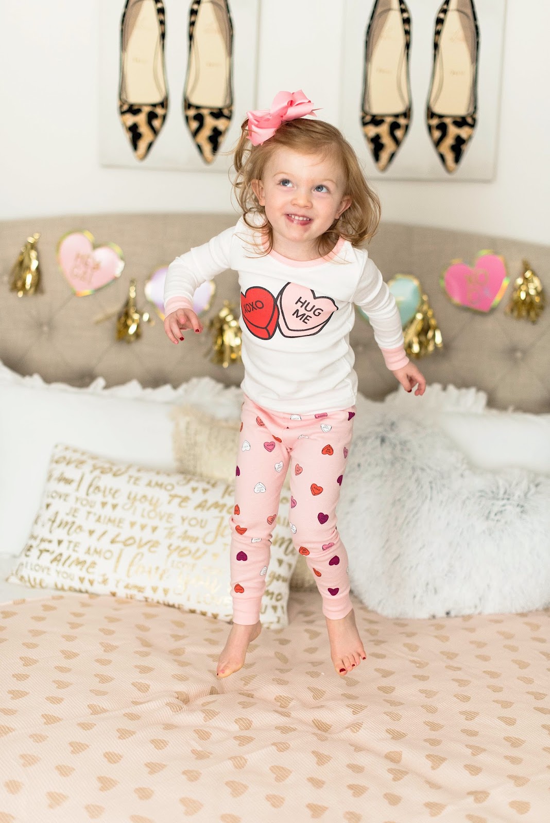 Toddler Valentine Pajamas - Click through to see more on Something Delightful Blog