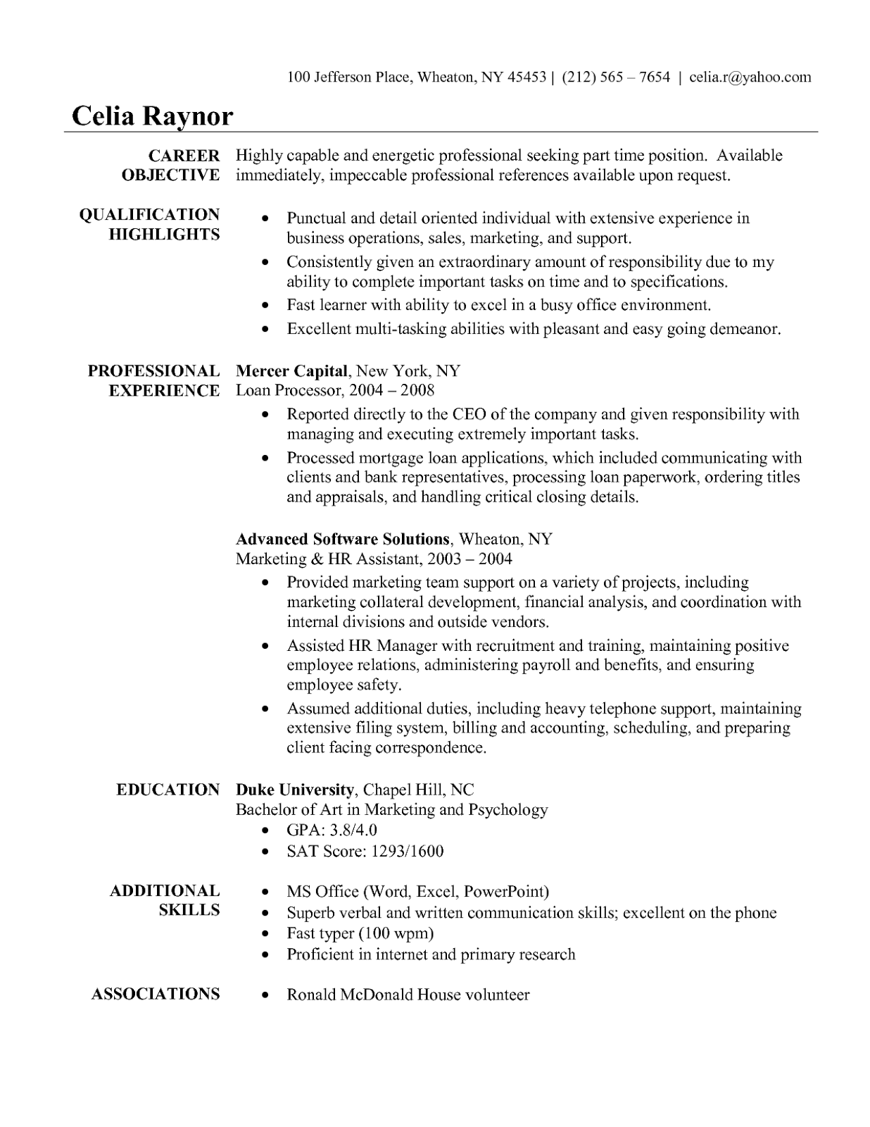 Docsis engineer resume headline