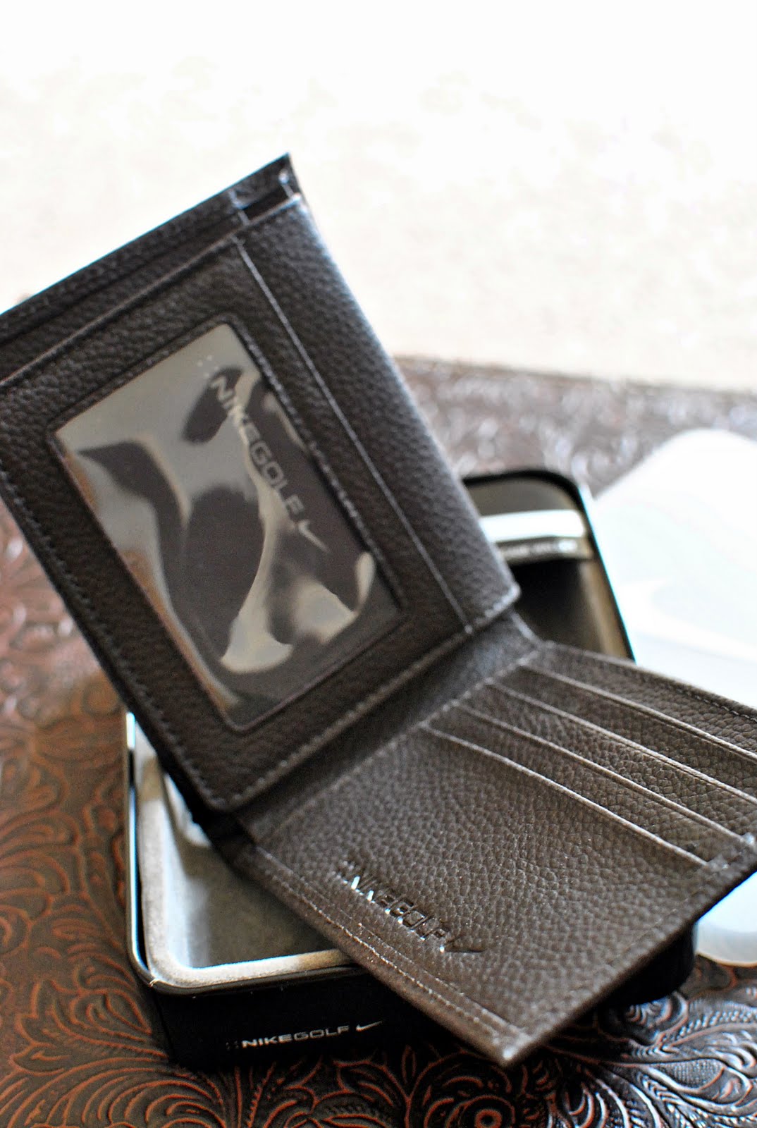 mens nike leather wallet