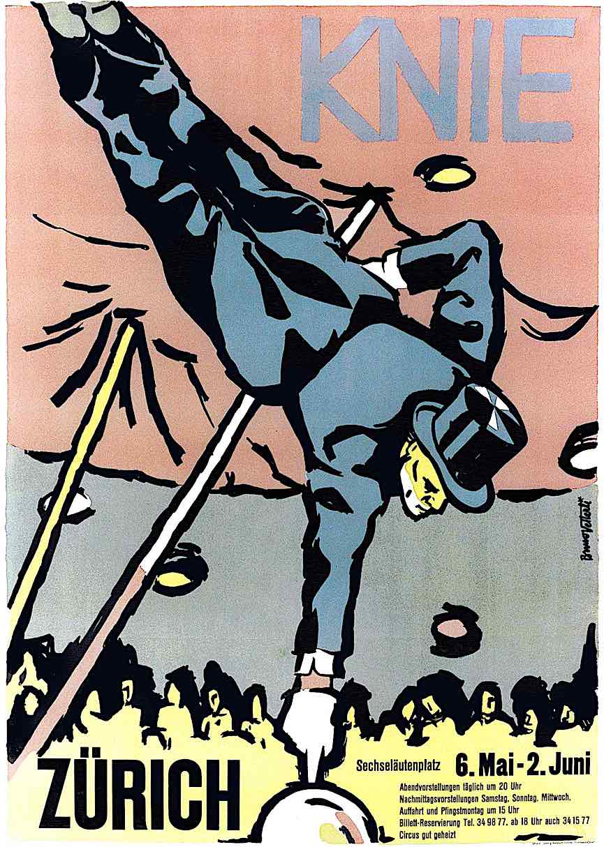 Bruno Vetterli 1945 a 1945 circus poster by Bruno Vetterli, KNIE