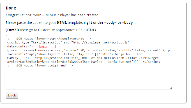 script html memasang lagu di blog script html memasang lagu di blog