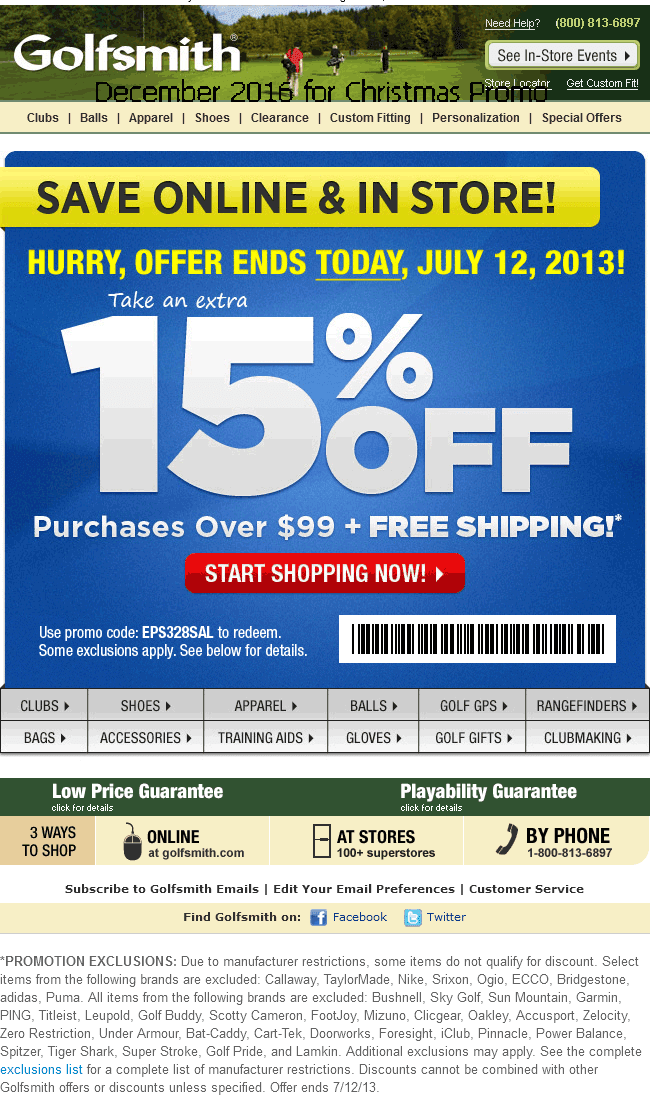 golfsmith coupon 20