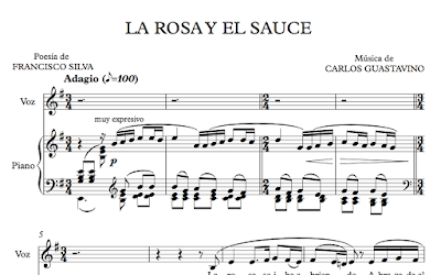 La Rosa y El Sauce de Francisco Silva y Carlos Guastavino Partitura de Voz y Piano Acompañamiento a Dúo
