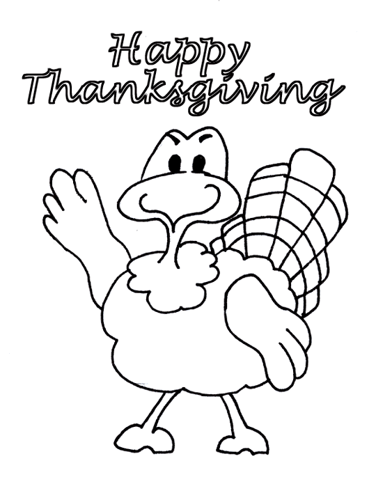 Fichas de Inglés para niños: Happy Thanksgiving para colorear