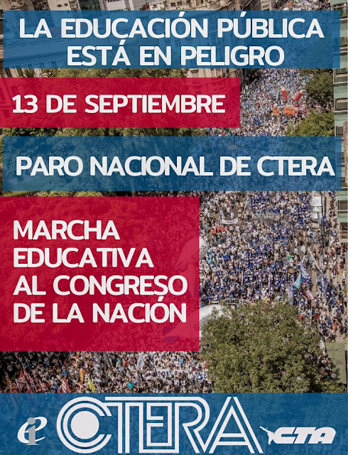 El macrismo hambrea, secuestra, tortura y mata a los docentes y destruye la escuela pública: o ellos o nosotros