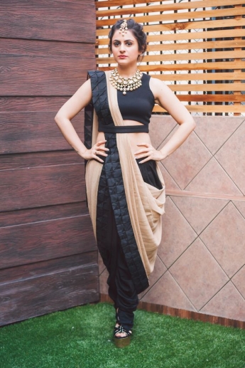 modern indo western saree style
