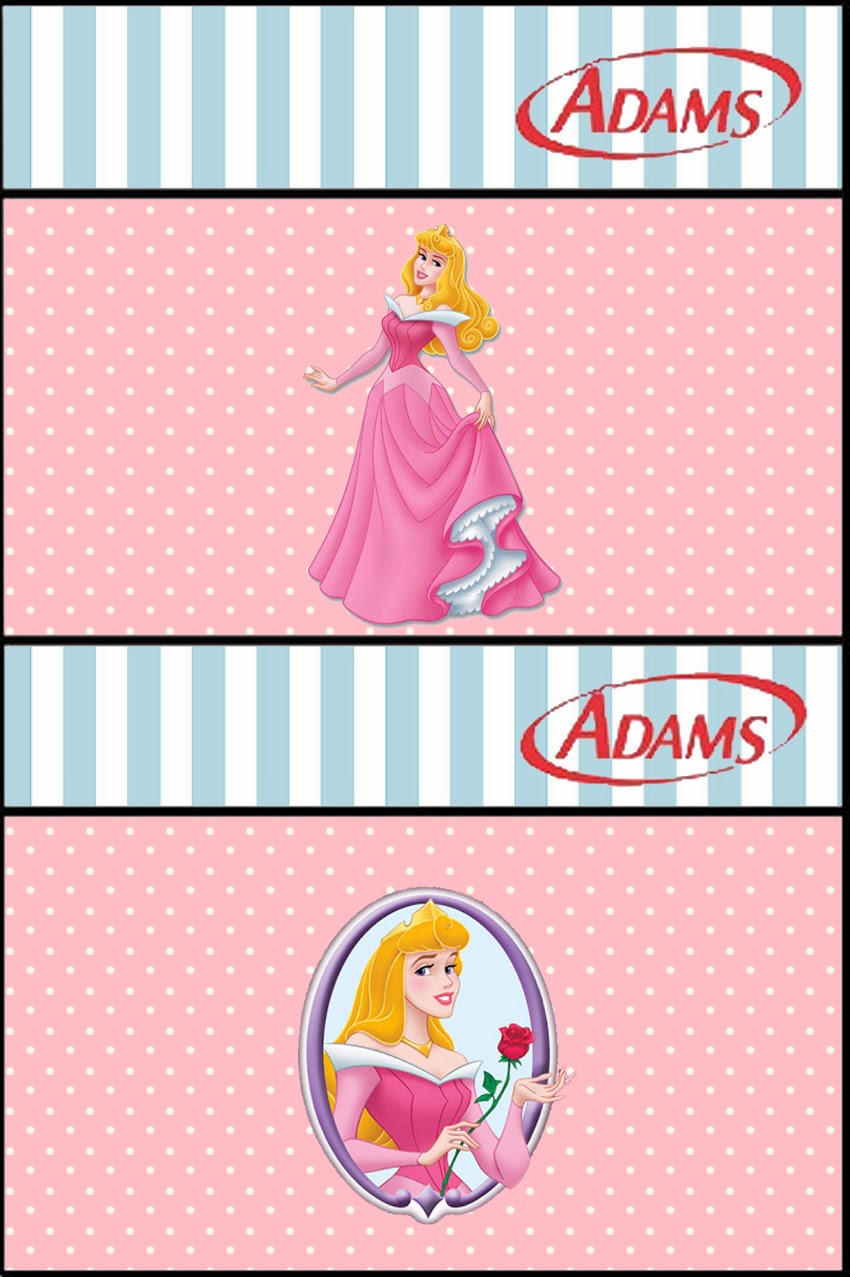 Bella Durmiente: Etiquetas para Candy Bar para Imprimir Gratis. Etiquetas para chicles Adams.