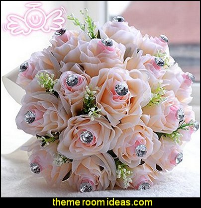 Artificial Flowers Silk Rose Bridal Wedding Bouquet Wedding decorations - bridal bouquets - wedding themes - wedding decorating props - wedding supplies - wedding dress for bride - favor boxes - bridal veils - Artificial Flowers Silk Rose Bridal Wedding Bouquet