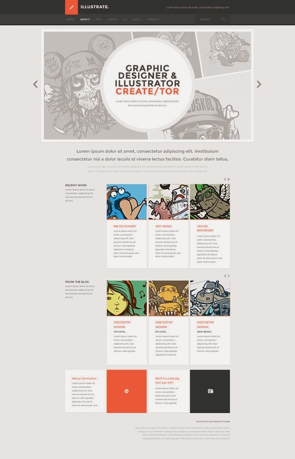 Illustrate Flat Design PSD Template Illustrate Flat Design PSD Template