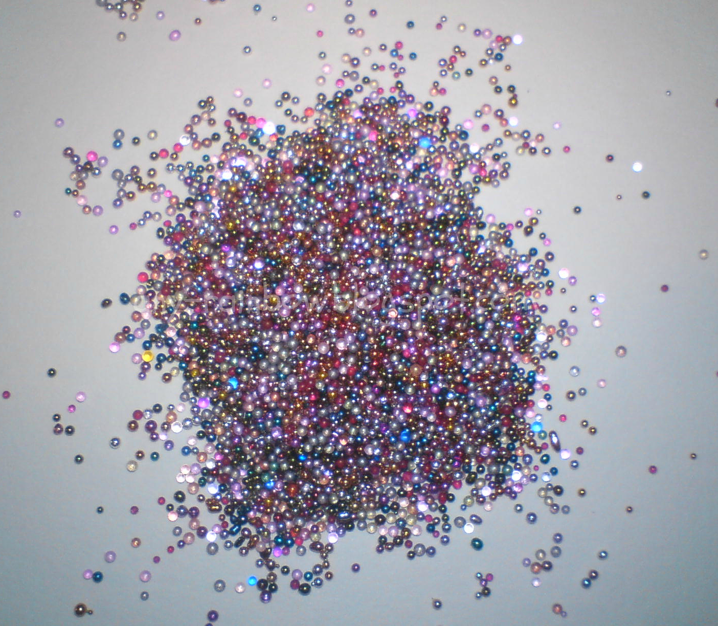 Any Rainbow Micro Beads Nail Design