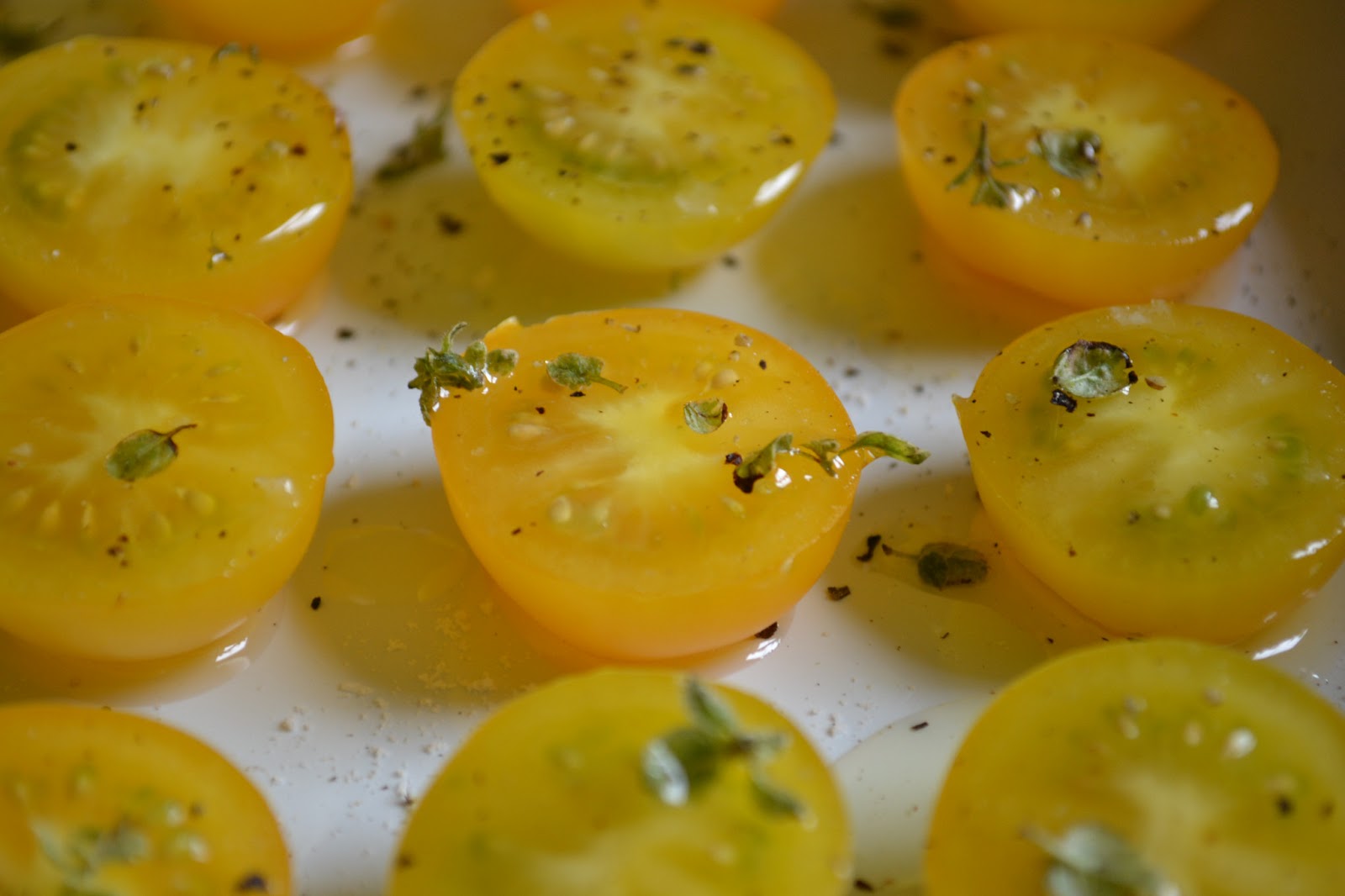 Lonely on a Sunday Recipe Yellow Cherry Tomatoes with Oregano
