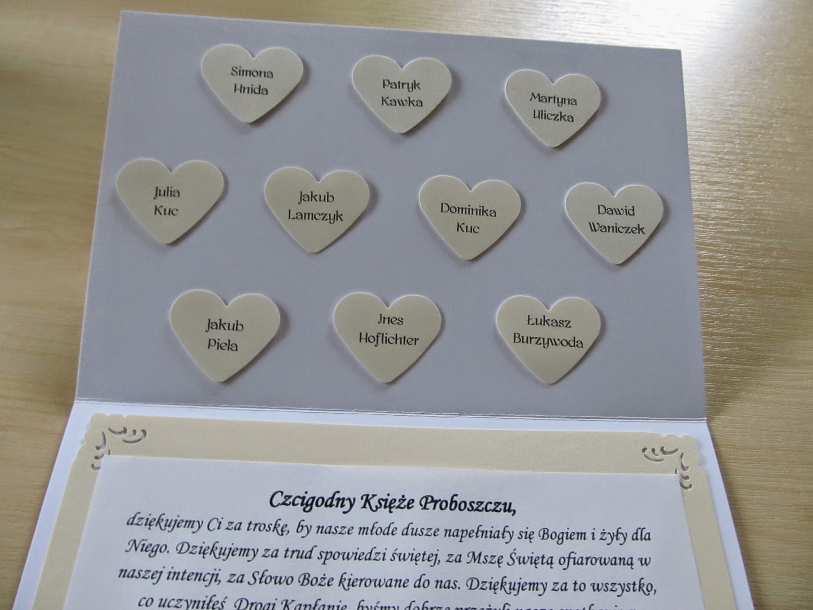 Podziękowanie Dla Katechetki Za Przygotowanie Dzieci Do Komunii Tekst kokartka: Podziękowania...