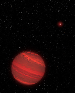 Artist's View of a Super-Jupiter around a Brown Dwarf (2M1207)