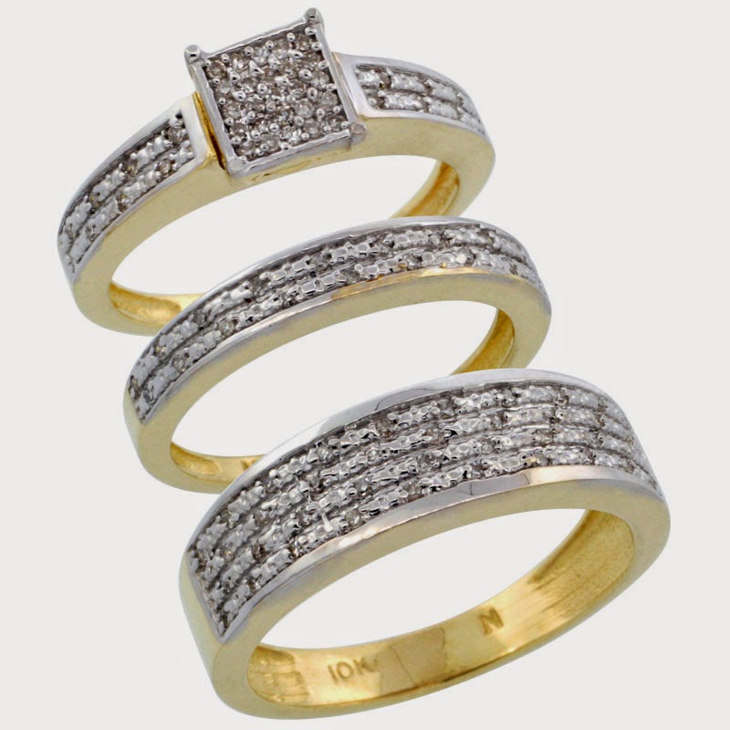 3 Piece Wedding Ring Sets 