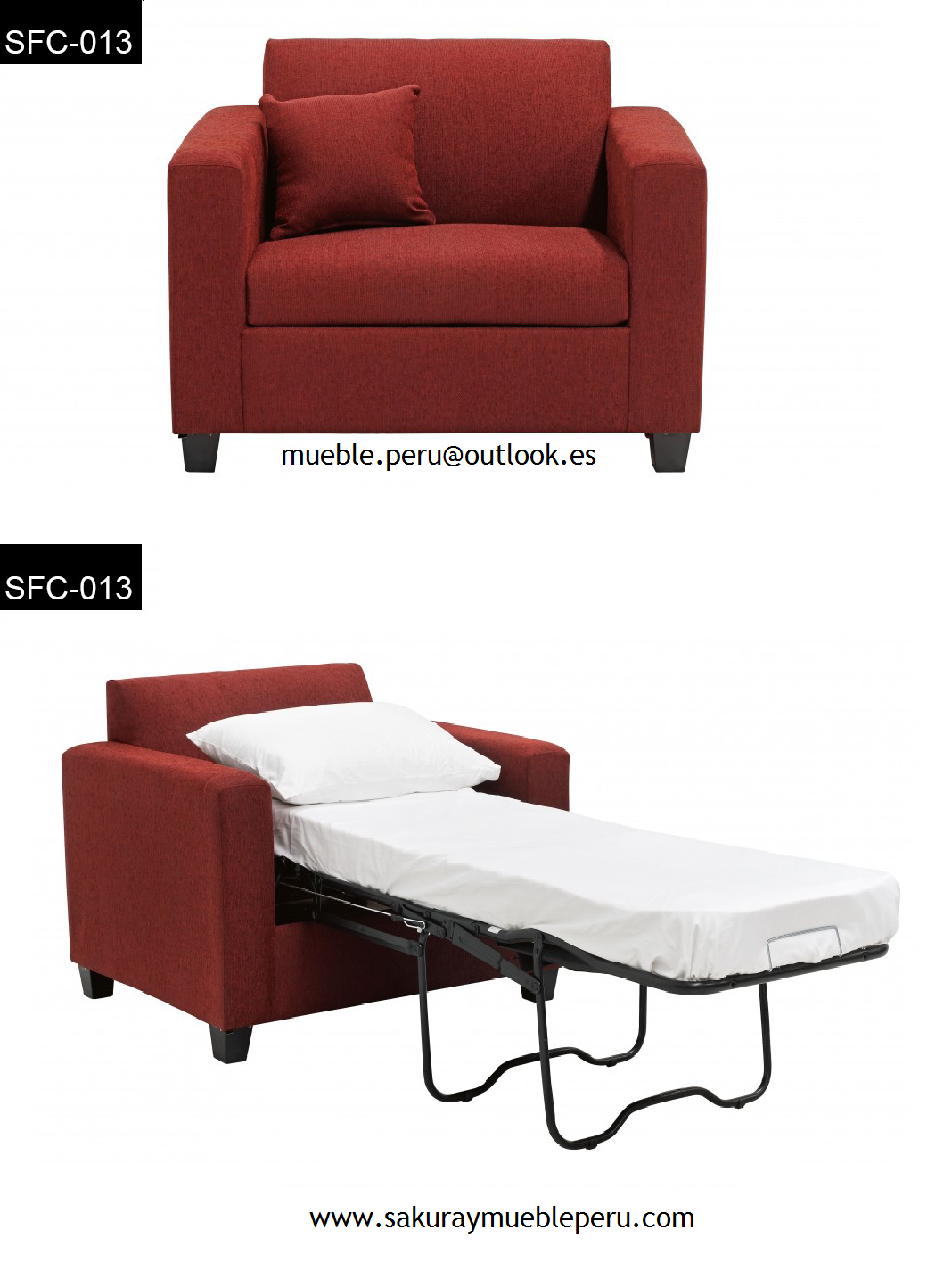 Mueble Peru Sakuray SOFA CAMA DE 1 PLAZA SFC 013