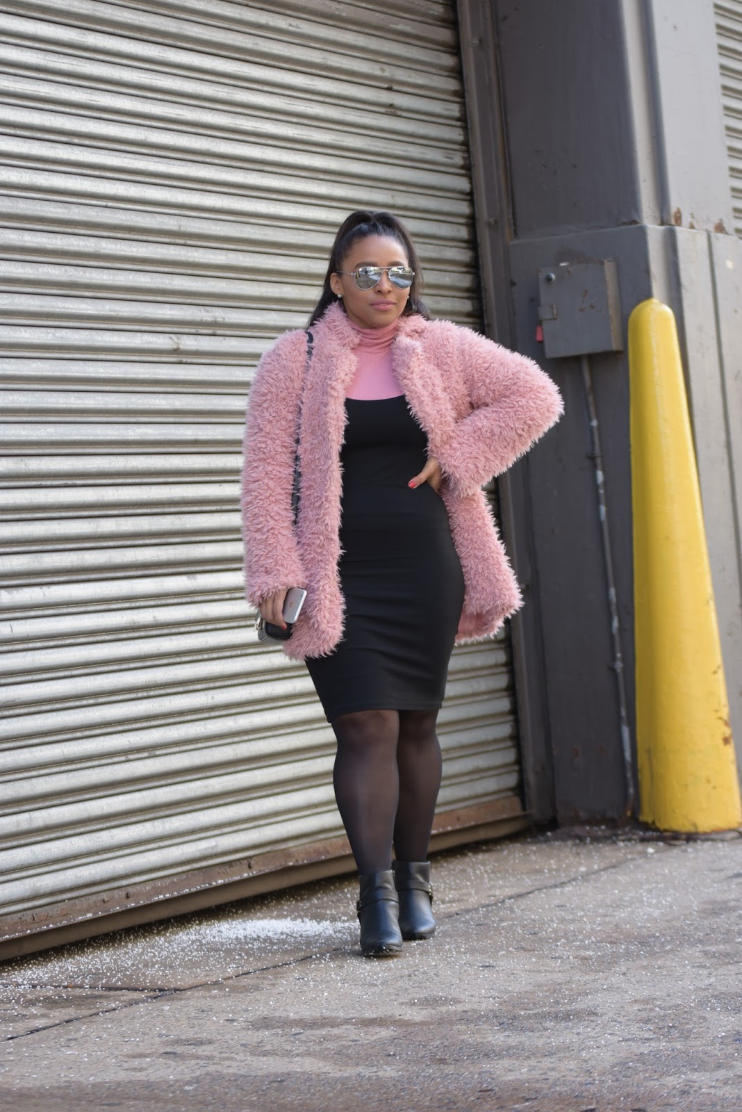 nyfw, fashion week, pink coat, faux fur, pink faux fur coat, Dan Liu, nyfw 2017
