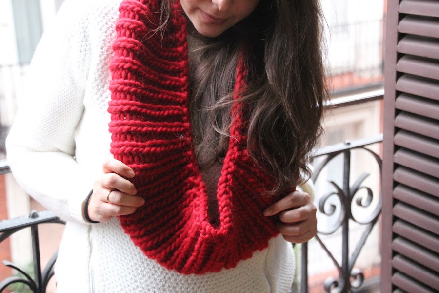 como hacer tejer bufanda circular agujas circulares