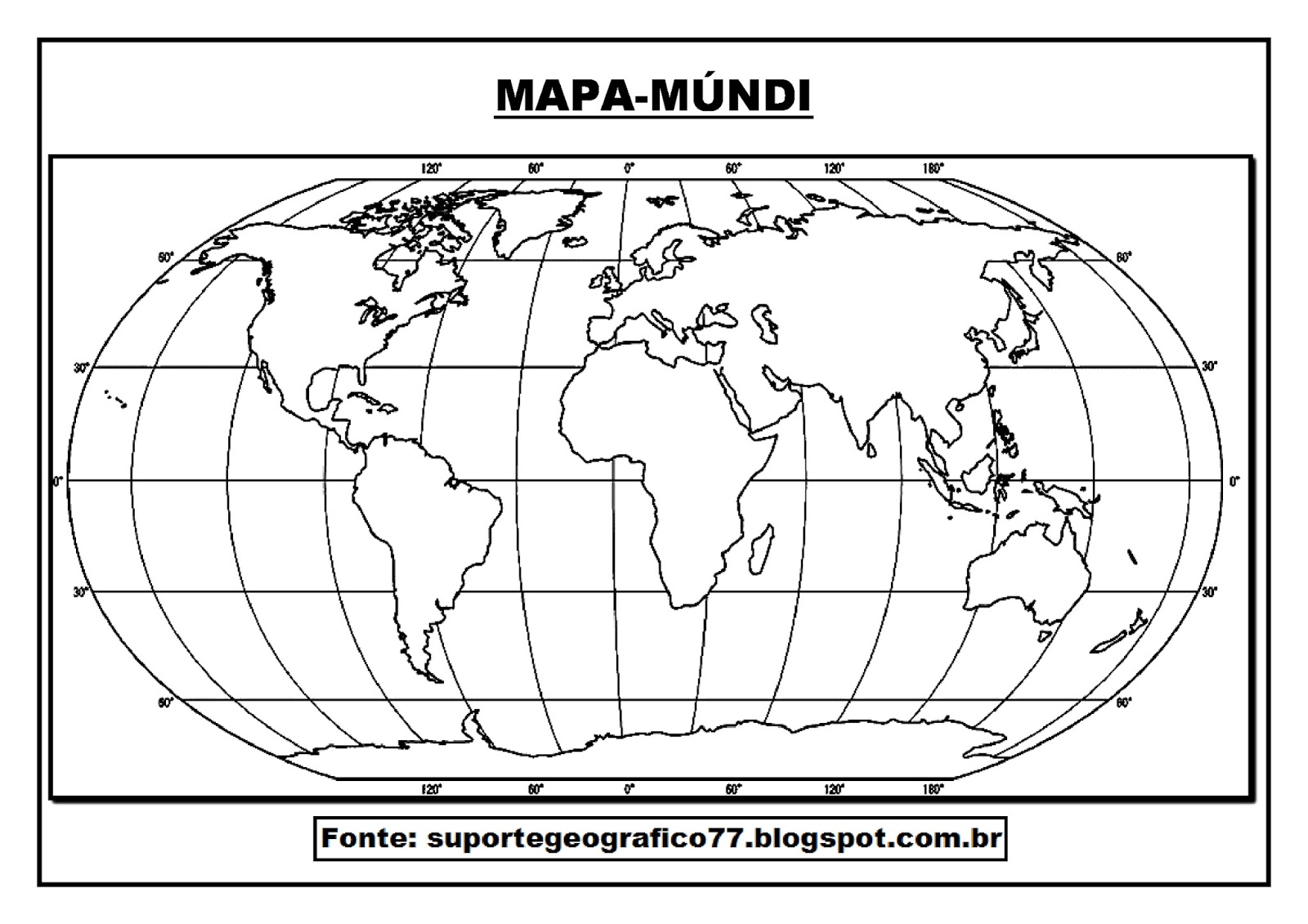 Suporte Geográfico Mapas MÚndi Para Colorir