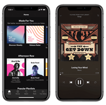 تطبيق Spotify,iphone x