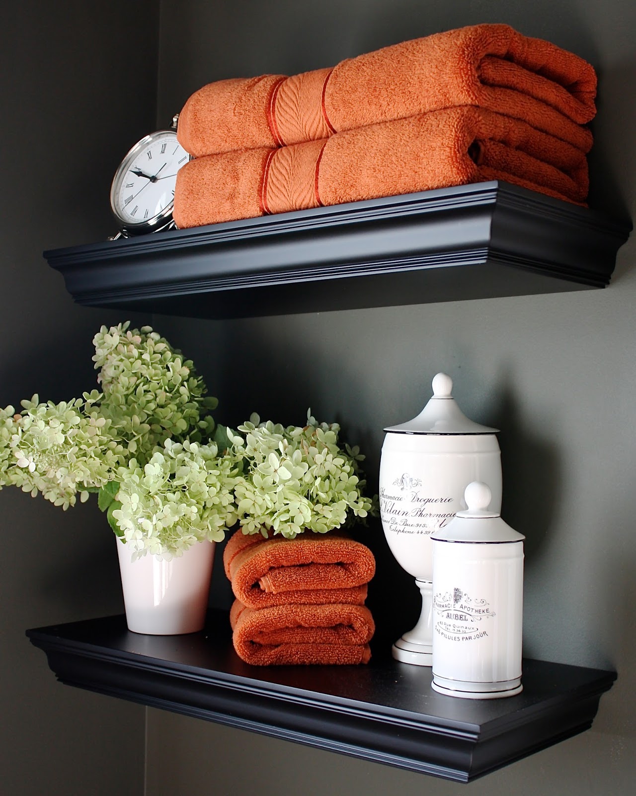 To Decorate Powder Room Shelves Powder room chunky shelves Shelves