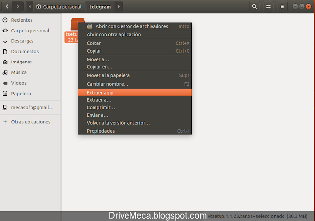 Extraemos en la carpeta el contenido del archivo Extraemos en la carpeta el contenido del archivo