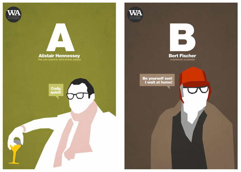 Wes Anderson Alphabet Posters