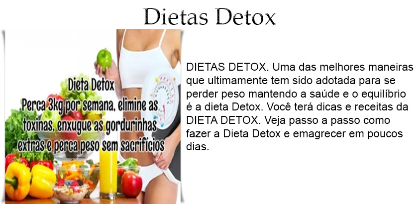 Dieta detox dicas para perder pesos