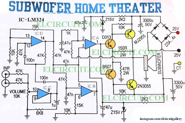 Subwoofer Home Theater Power Amplifier - Electronic Circuit