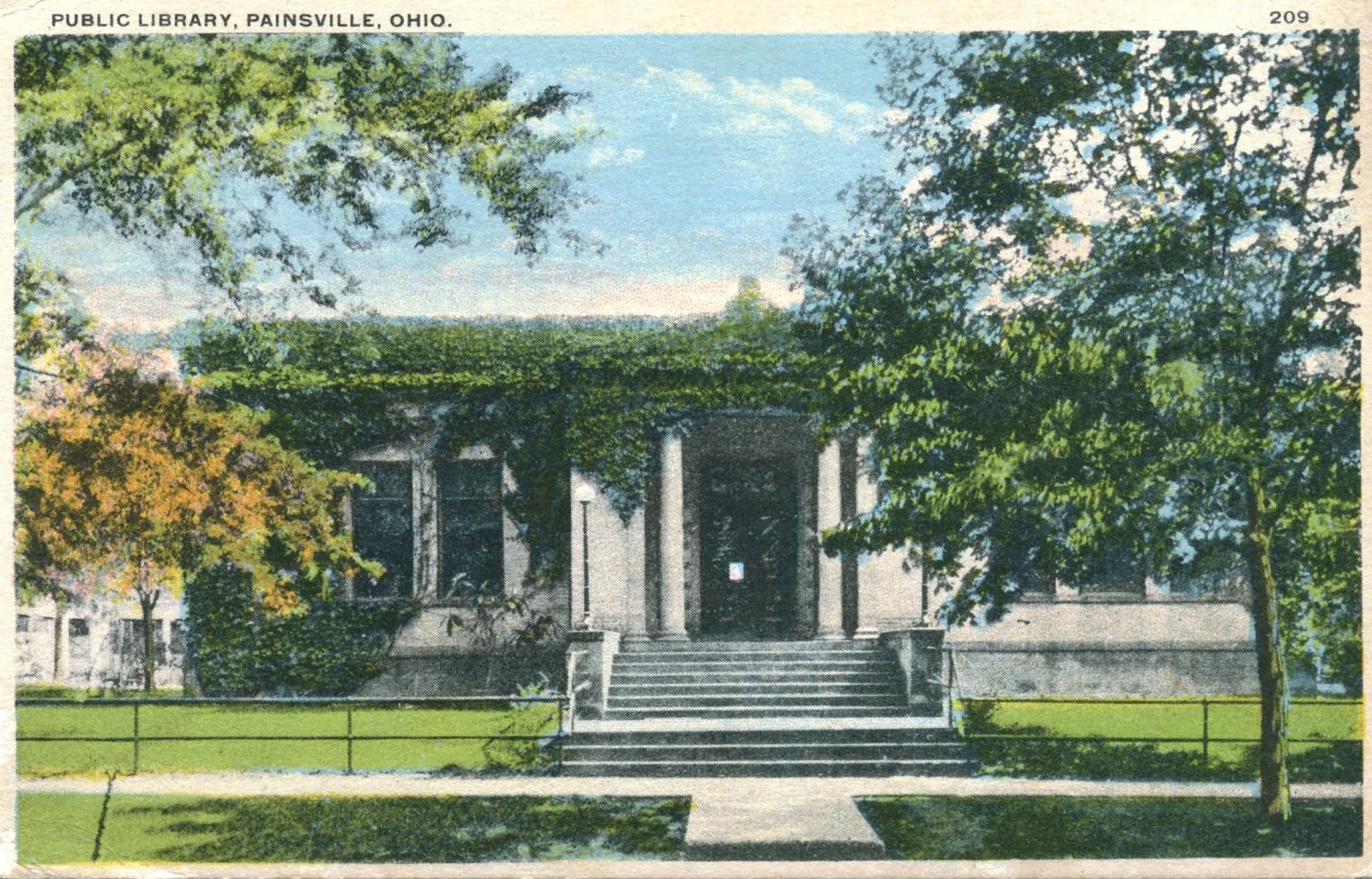 Library Postcards 1922 Public Library, Painesville, Ohio