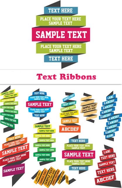 Quality Graphic Resources: Multicolored Text Ribbons