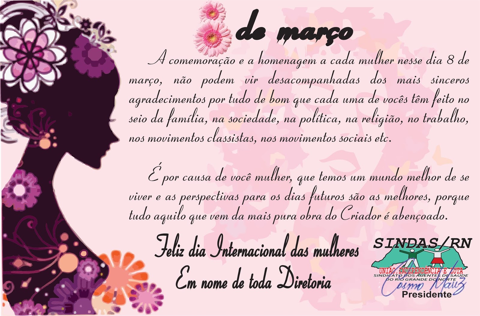 COSMO MARIZ: Feliz Dia Internacional das Mulheres