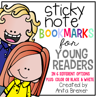 Sticky Note Bookmarks- reusable bookmarks where students use sticky notes to record their thinking!