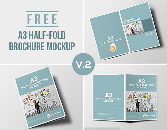 75 free brochure mockup templates for your designs free half fold brochure templates