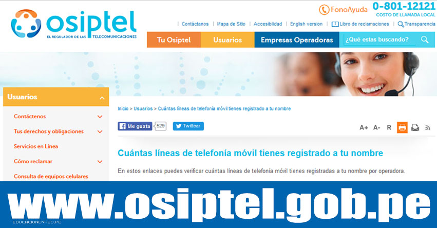 OSIPTEL: conoce cuantas líneas telefónicas está a tu nombre - www.osiptel.gob.pe OSIPTEL: conoce cuantas líneas telefónicas está a tu nombre - www.osiptel.gob.pe