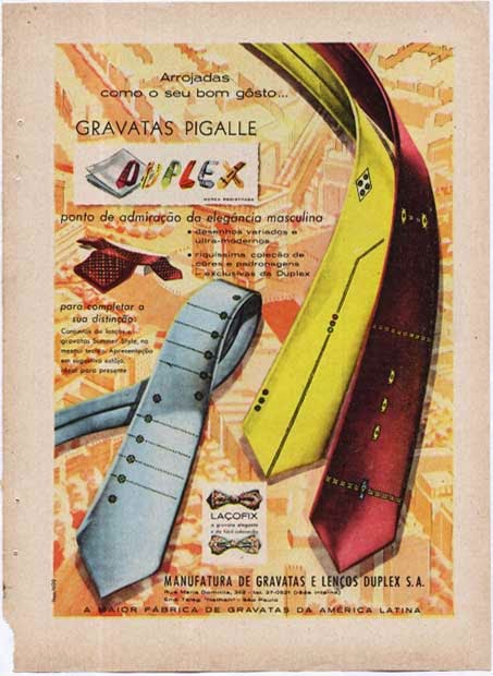 Propaganda das gravatas Duplex nos anos 60